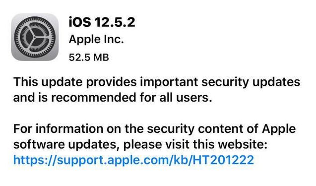 老街街道苹果手机维修分享iOS12.5.2发布，建议所有老苹果用户安装 